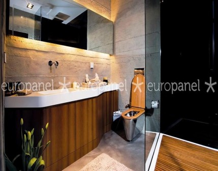 Su geçirmez özelliği olan Europanel beton kaplamanın geleneksel yöntemlerin aksine dekoratife dönüşmüş özgün ve farklı hali.