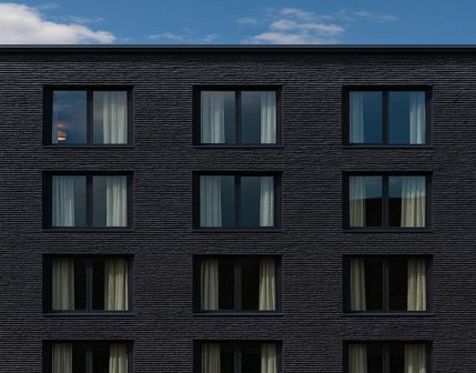 Taş görünümlü dış cephe kaplama paneli-Serrate - BLACK