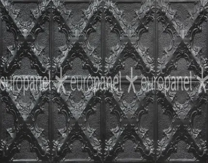 Magnolia Aksiyel Motifli Dekoratif Karo Duvar Paneli - BLACK