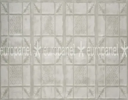Primula Geometrik Kurgulu Dekoratif Karo Duvar Paneli - OFFWHITE