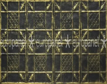 Primula Geometrik Kurgulu Dekoratif Karo Duvar Paneli - GOLDBLACK