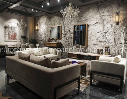 Tabiatın görsel heybetinin sembolü kaya modeli duvar taş kaplamalarında hayalleri zorlayacak şekilde fark yaratmıştır.