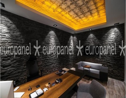 Europanel tavan panellerinin, duvar ve tavan kaplama dekorasyonundaki uyumun görselidir.
