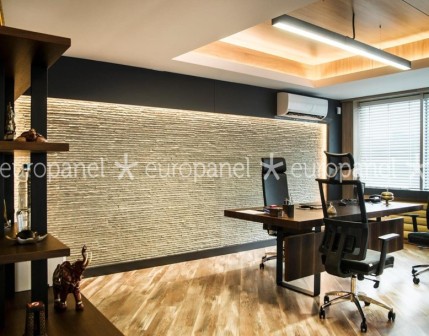 Dekoratif taş panel 3D dokusundaki kaplama modeli denge ve simetri ile seri üretilen işlevsel dekoratif malzemedir.