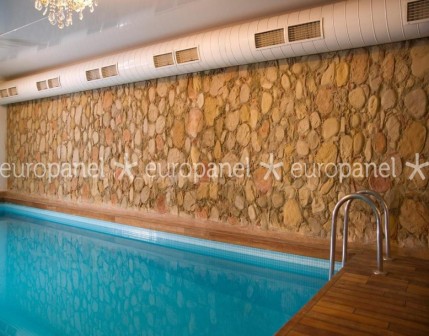 Su geçirmez özelliğe sahip taş duvar panelleri havuz duvarı çevresi için önemli dekoratif kaplama malzemesidir.