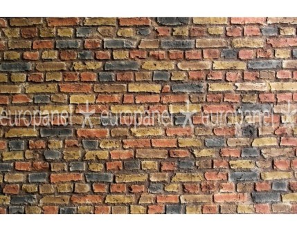 Tuğla dokulu fiber duvar paneli  — Loft brıck  - DARKMULTICOLOR