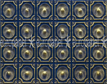 Muafiyet, irade ve huzurun rengi mavinin karo panel modeli ile tavan kaplamasında oluşturduğu ihtişam. VERMONT - GOLDINDIGOBLUE