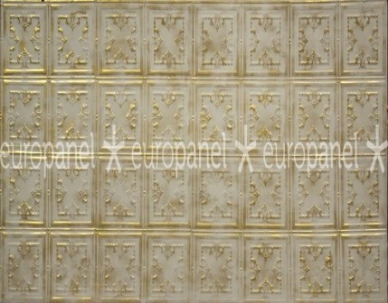 Karo duvar panelleri zarif dizaynı, beyaz rengi ve bronz efektiyle tavan duvar kaplamalarının en özel panel modelidir. GIGLIO -  GOLDSANDY