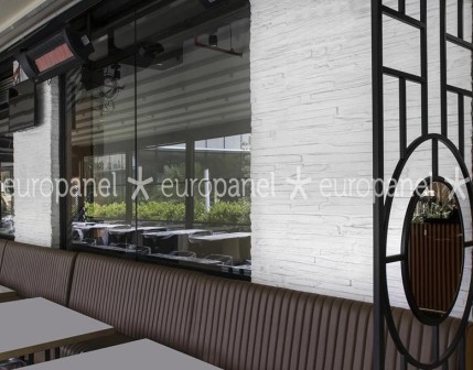 Europanel Cabrera duvar paneli, fiberglass esaslı olup PVC, MDF, strafor veya doğal taş değildir.