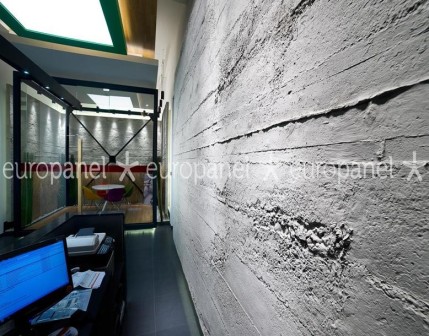 Concrete duvar panelleri, zararlı yansımalardan etkilenmez, aydınlatma 3D dokusu için tamamlayıcıdır.